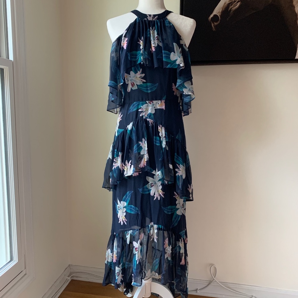 Antonio Melani ruffle halter floral printed dress